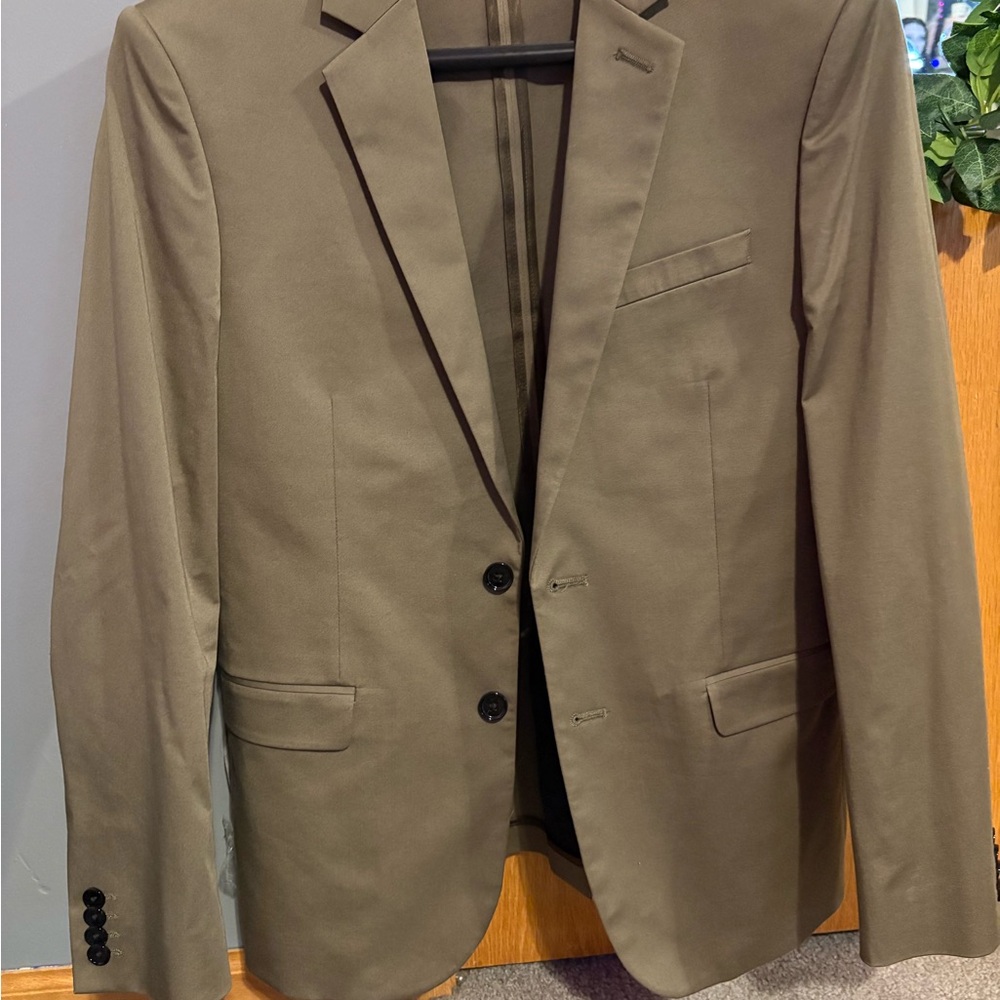 Express Men's Olive Green Slim Suit Jacket